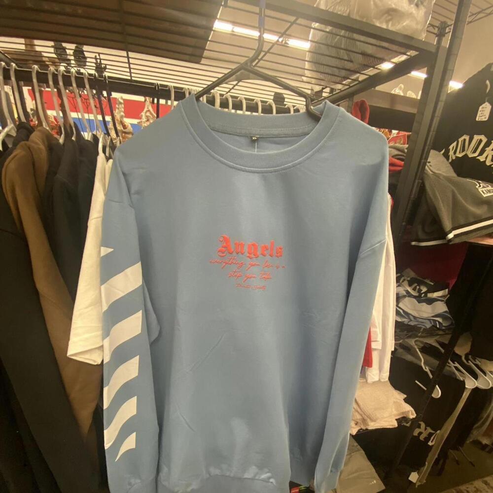 Angels Light Blue Graphic Crewneck Sweatshirt - XL